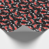 Red Koi Fish Pattern Geschenkpapier (Ecke)