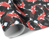 Red Koi Fish Pattern Geschenkpapier (Rolleneckpunkt)