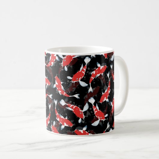 Red Koi Fish Pattern Kaffeetasse (VorderseiteRechts)