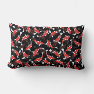Red Koi Fish Pattern Lendenkissen