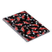 Red Koi Fish Pattern Notizblock (Rechte Seite)
