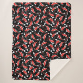 Red Koi Fish Pattern Sherpadecke (Vorderseite)