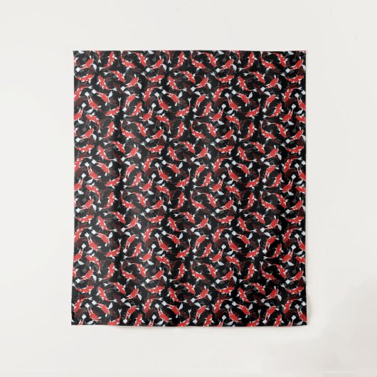 Red Koi Fish Pattern Wandteppich (Vorderseite)