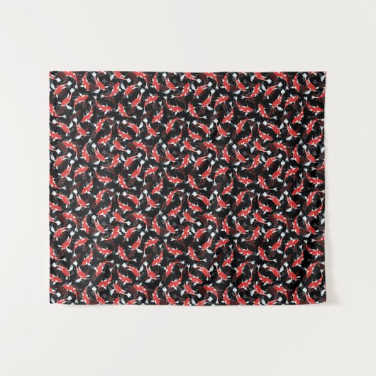 Red Koi Fish Pattern Wandteppich (Vorderseite (Horizontal))