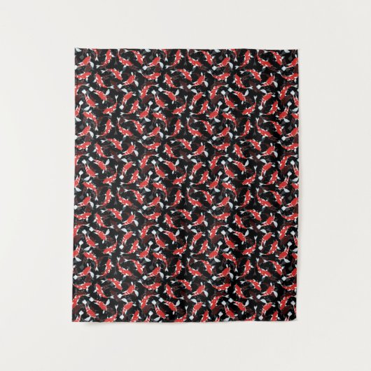 Red Koi Fish Pattern Wandteppich (Vorderseite)