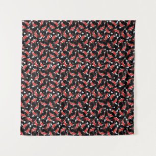 Red Koi Fish Pattern Wandteppich