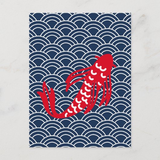 Red Koi Fish Postkarte (Vorderseite)