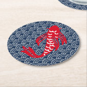 Red Koi Fish Runder Pappuntersetzer (Angewinkelt)