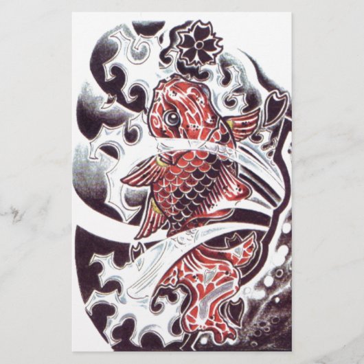 Red Koi Tattoo Design Briefpapier (Vorderseite)