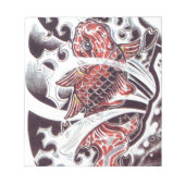 Red Koi Tattoo Design Notizblock (Vorderseite)