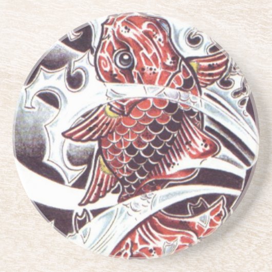 Red Koi Tattoo Design Untersetzer (Vorne)