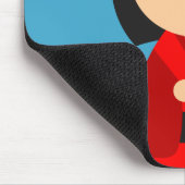 Red Kokeshi Japanische Puppen Mousepad (Ecke)