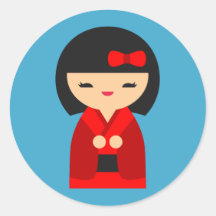 Red Kokeshi Japanische Puppen