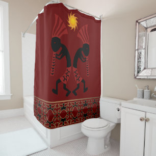 Red Kokopelli Duschvorhang