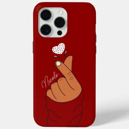 Red Korean Finger Liebe Heart Hand Schild Warme Ha Case-Mate iPhone Hülle (Rückseite)