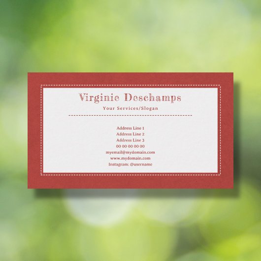 Red Kraft & Rustikale Minimalistische Visitenkarte