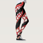 Red Kraken Octopus Tentacles Black Leggings (Rechts)