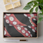 Red Kraken Octopus Tentacles Black Seidenpapier (Geschenk)