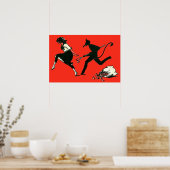 Red Krampus Chasing Woman Äpfel Poster (Küche)