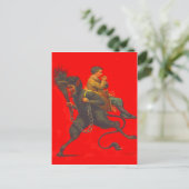 Red Krampus Kidnapping Boy Postkarte (Stehend Vorderseite)
