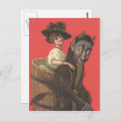 Red Krampus Kidnapping Frauenschalter Postkarte (Vorne/Hinten)