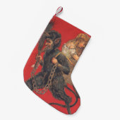 Red Krampus Kidnapping Mädchen Kleiner Weihnachtsstrumpf (Vorderansicht (hängend))
