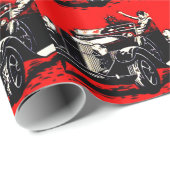 Red Krampus Kidnapping Women Car Geschenkpapier (Rolleneckpunkt)