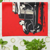 Red Krampus Kidnapping Women Car Geschirrtuch (Gefaltet)