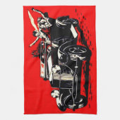 Red Krampus Kidnapping Women Car Geschirrtuch (Vertikal)