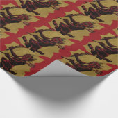 Red Krampus Pitchfork Switch Tongue Geschenkpapier (Ecke)