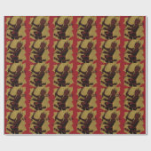 Red Krampus Pitchfork Switch Tongue Geschenkpapier (Flach)