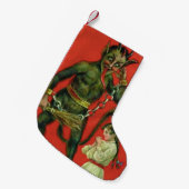Red Krampus Punishing Girl Kleiner Weihnachtsstrumpf (Vorderansicht (hängend))