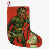 Red Krampus Punishing Girl Kleiner Weihnachtsstrumpf (Vorderseite)