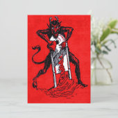 Red Krampus Slicing Heart (Stehend Vorderseite)