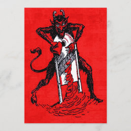 Red Krampus Slicing Heart