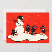 Red Krampus Snowball Fight Snowman (Vorderseite)