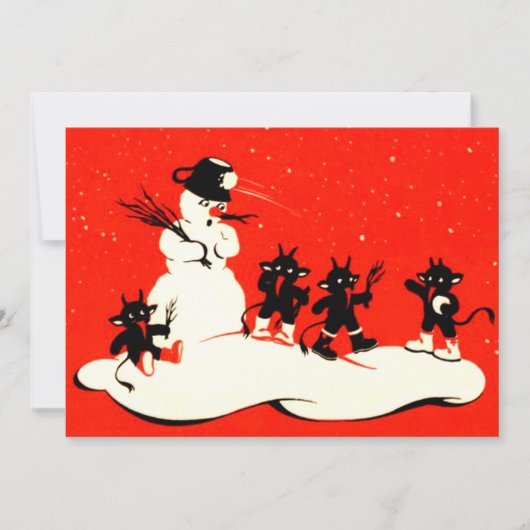 Red Krampus Snowball Fight Snowman (Vorderseite)
