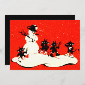 Red Krampus Snowball Fight Snowman (Vorne/Hinten)