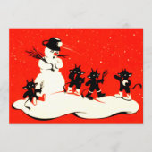 Red Krampus Snowball Fight Snowman (Vorderseite)