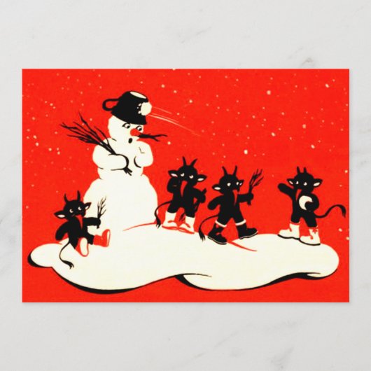 Red Krampus Snowball Fight Snowman (Vorderseite)