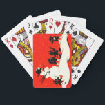 Red Krampus Snowball Fight Snowman Switch Spielkarten<br><div class="desc">Vintage Krampus Christmas print</div>