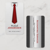Red Krawatte Accountant-Visitenkarten für das Whit Visitenkarte (Vorne/Hinten)