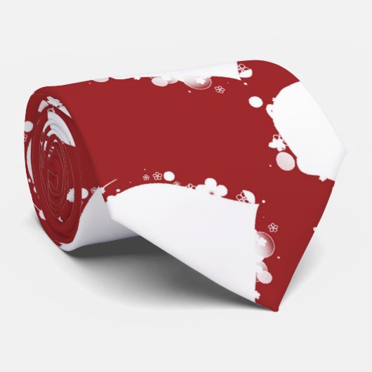 Red Krawatte White emo Hearts (Gerollt)