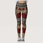 Red Kuchi Tribal Muster Leggings (Vorderseite)