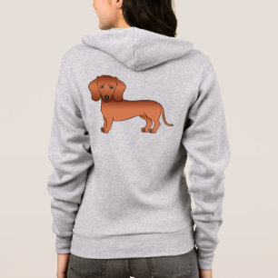 Red Kurz Hair Dackel Niedlich Cartoon Dog Hoodie