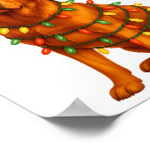 Red Lab Christmas Tree Light Pajama Labrador Dog L Poster (Ecke)