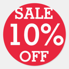 Red Label SALE 10% OFF Retail Shop Runder Aufkleber