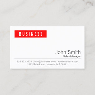 Red Label Sales Manager Business Card Visitenkarte