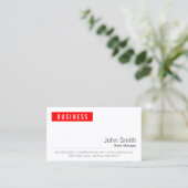 Red Label Sales Manager Business Card Visitenkarte (Stehend Vorderseite)