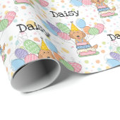 Red Labradoodle Dog Birthday Geschenkpapier (Rolleneckpunkt)